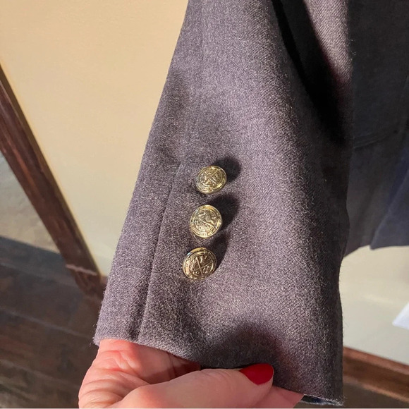 Stephanie Andrews 100% Wool Double Breasted Blazer, Size 14, Gray, Jacket - Picture 4 of 8